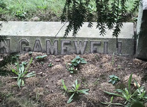 Gamewell family gravemarker